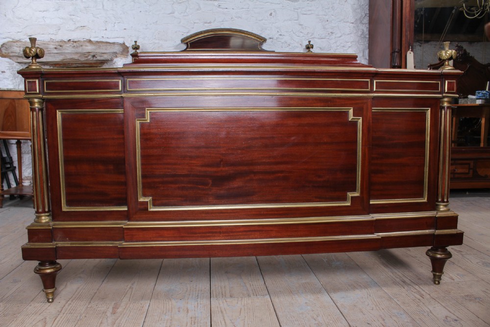 Very handsome mahogany king size bed and matching bedside View VI
