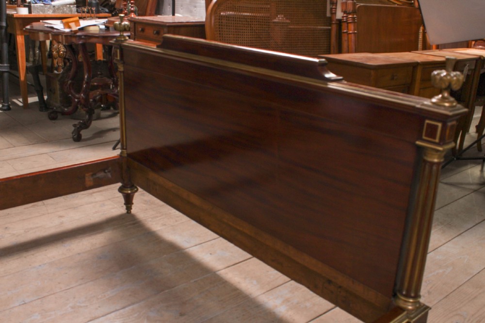 Very handsome mahogany king size bed and matching bedside View XVI