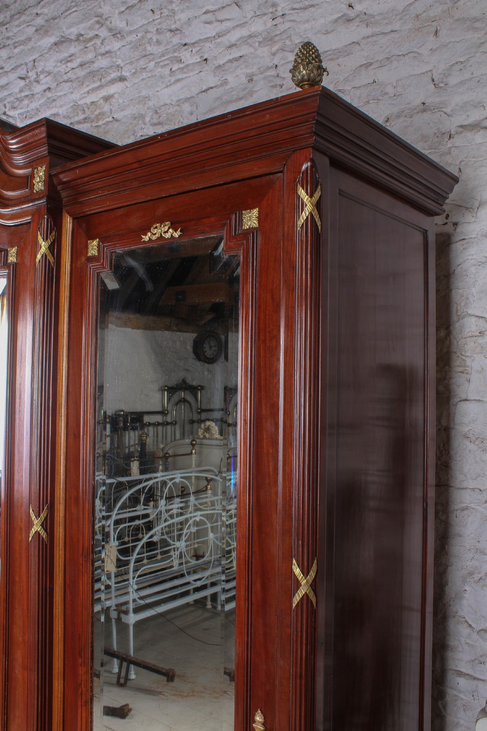 Magnificent mahogany and fruitwood three door armoire View VI