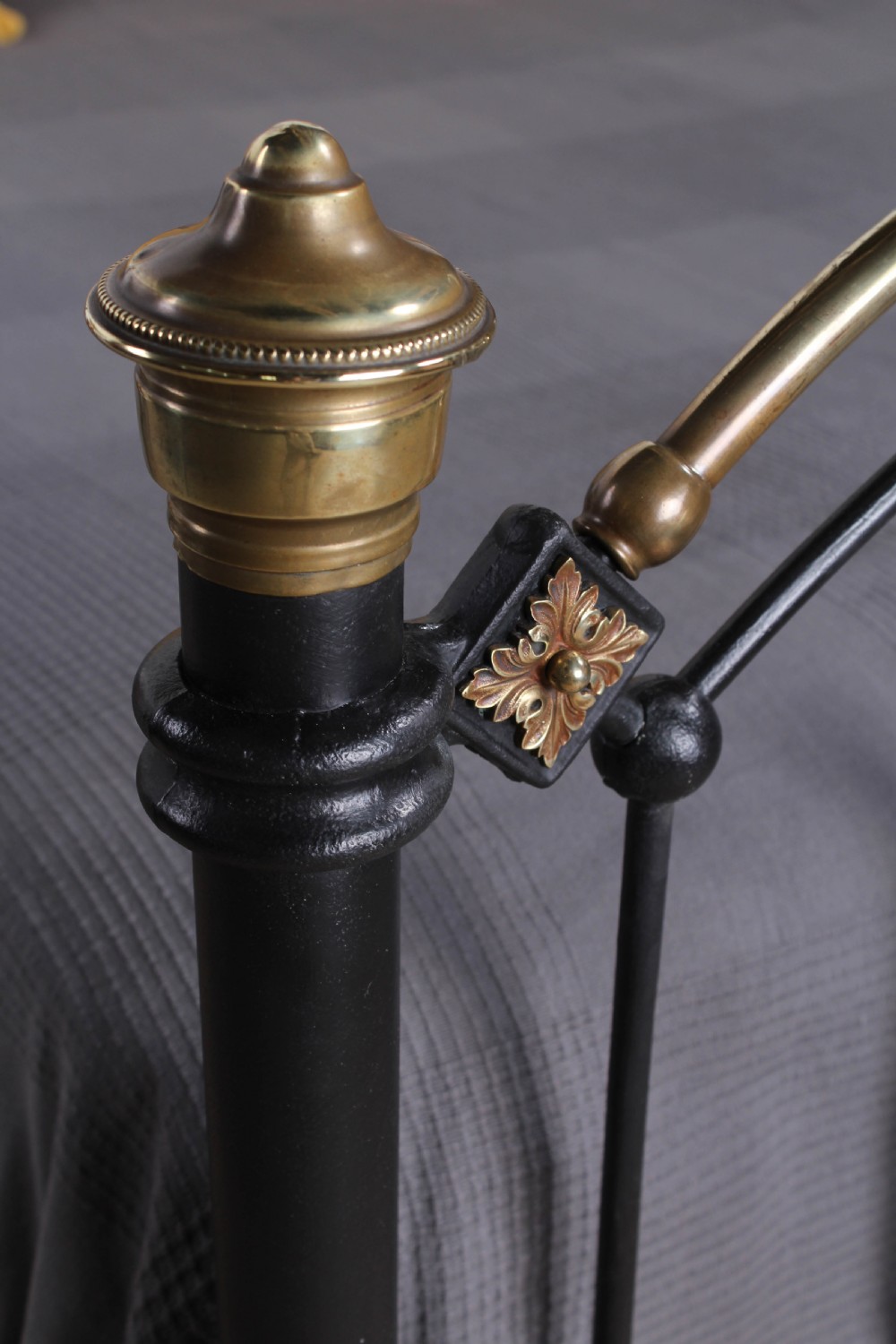 Very individual Edwardian brass and iron double bed View II