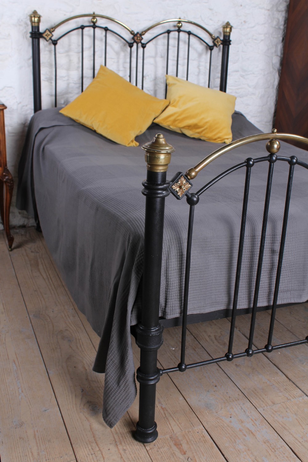 Very individual Edwardian brass and iron double bed View VII