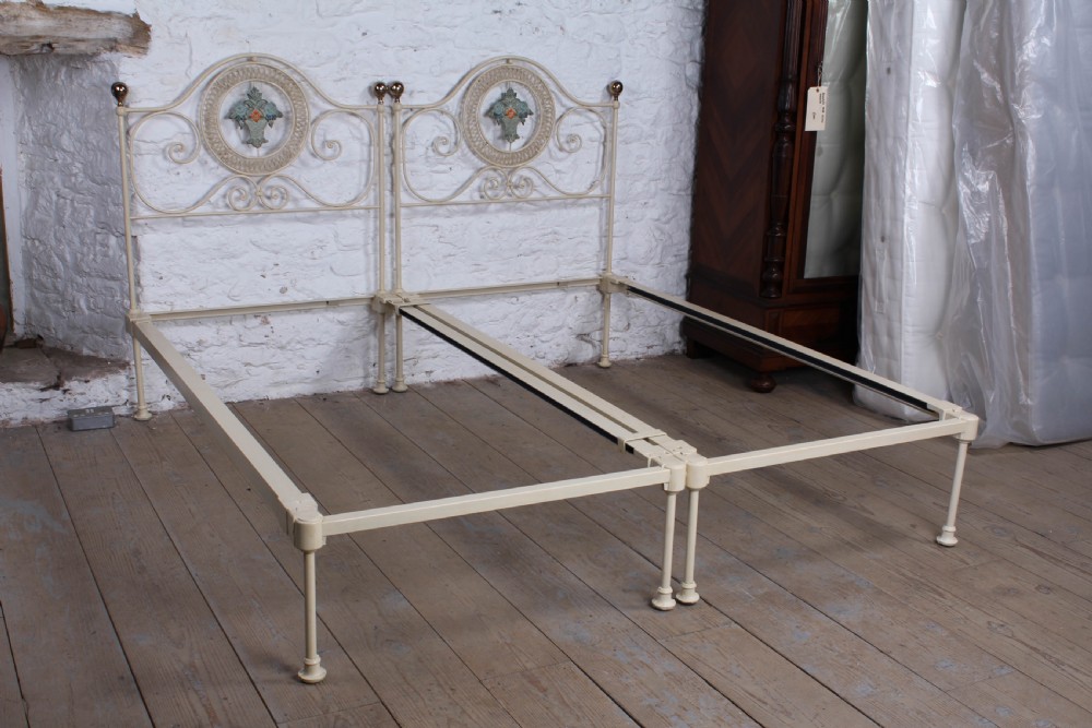 Very pretty pair of single Portuguese no end beds View II
