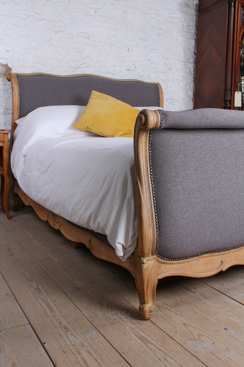 Beautifully shaped king size French  upholstered bed View III