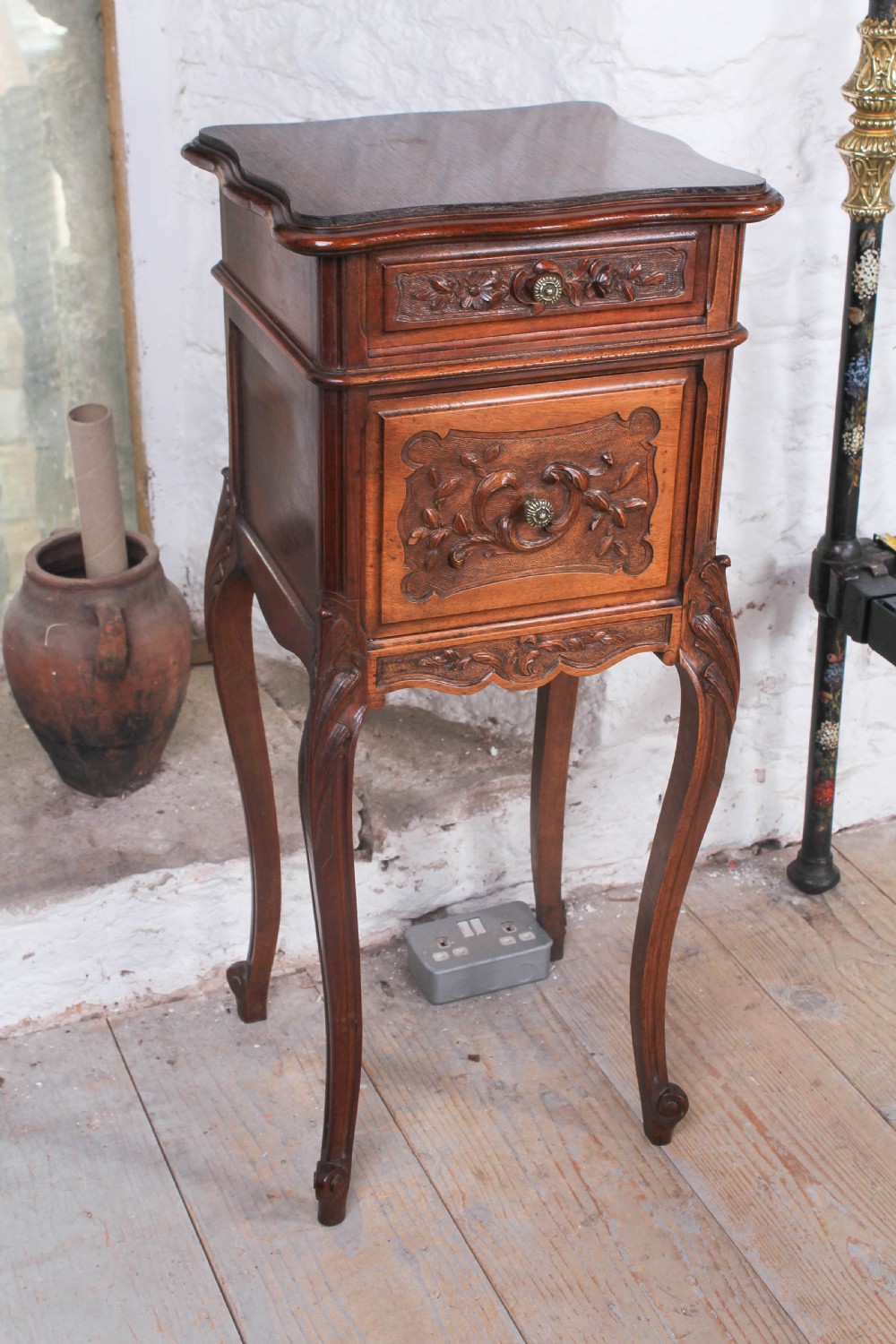 Pretty carved Louis XV style bedside