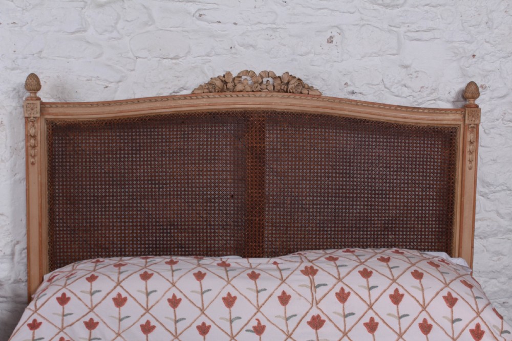 Pretty French caned bergere king size bed View III