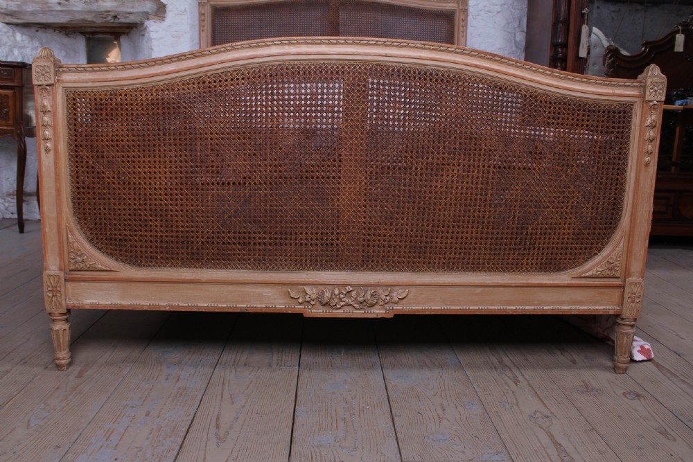 Pretty French caned bergere king size bed View VI