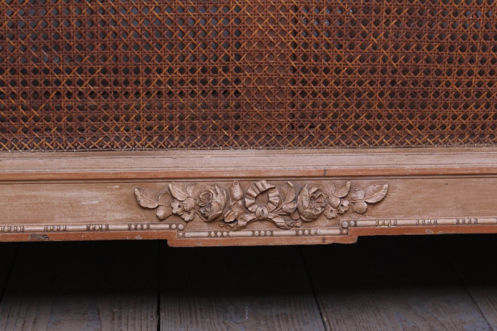 Pretty French caned bergere king size bed View VIII