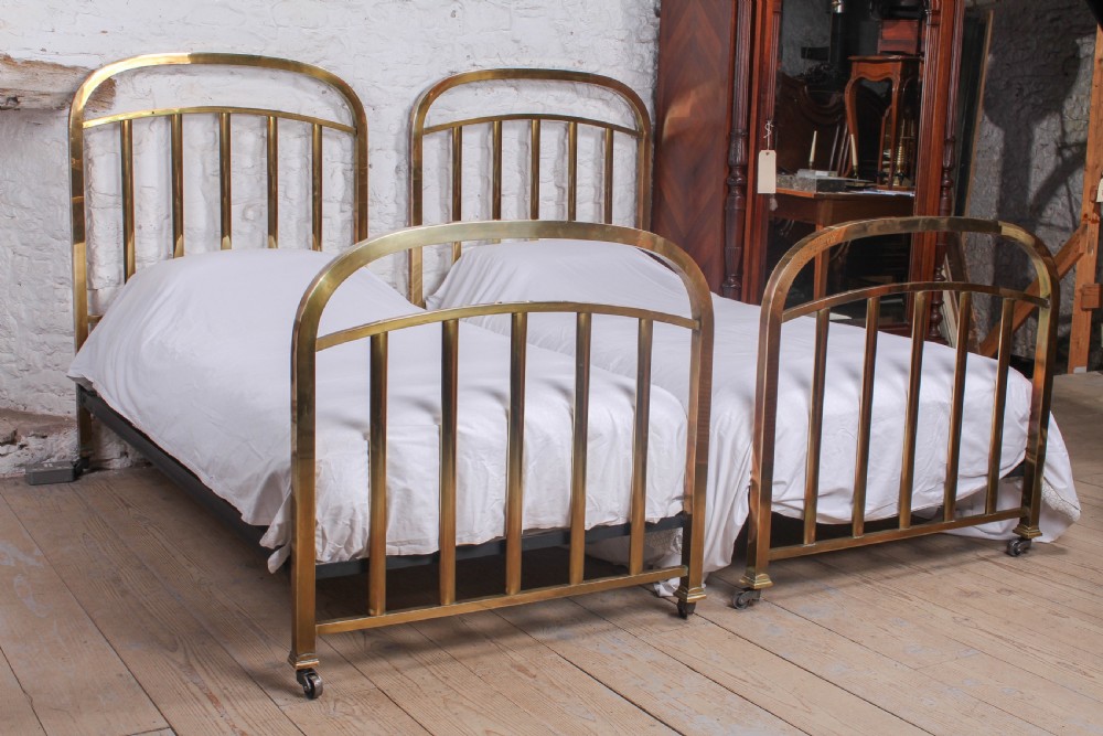 Attractive pair of French brass  single beds