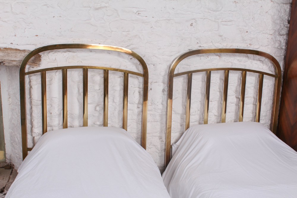 Attractive pair of French brass  single beds View IV