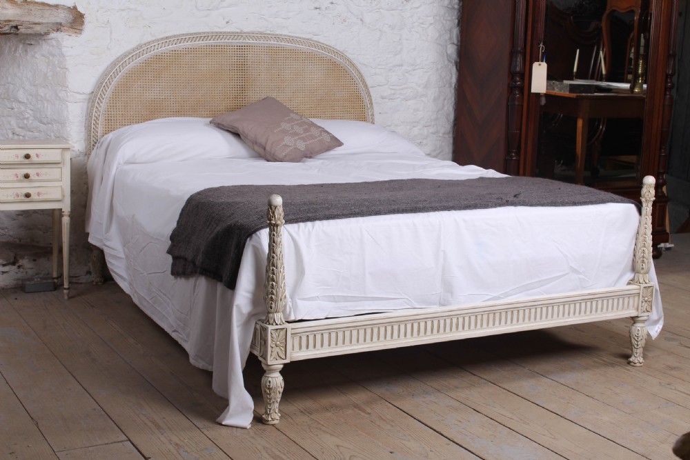Lovely carved frame caned king size bed