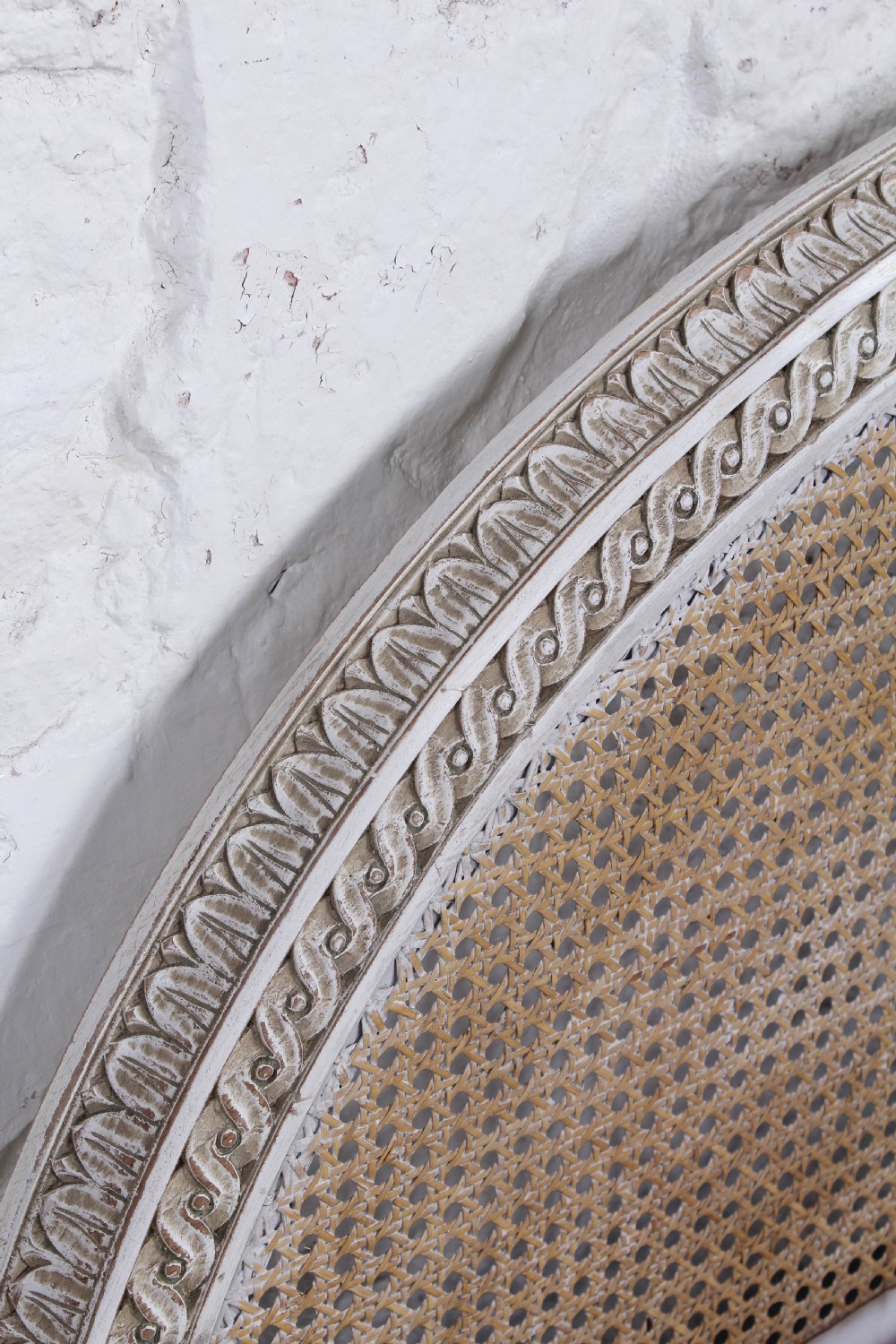 Lovely carved frame caned king size bed View II
