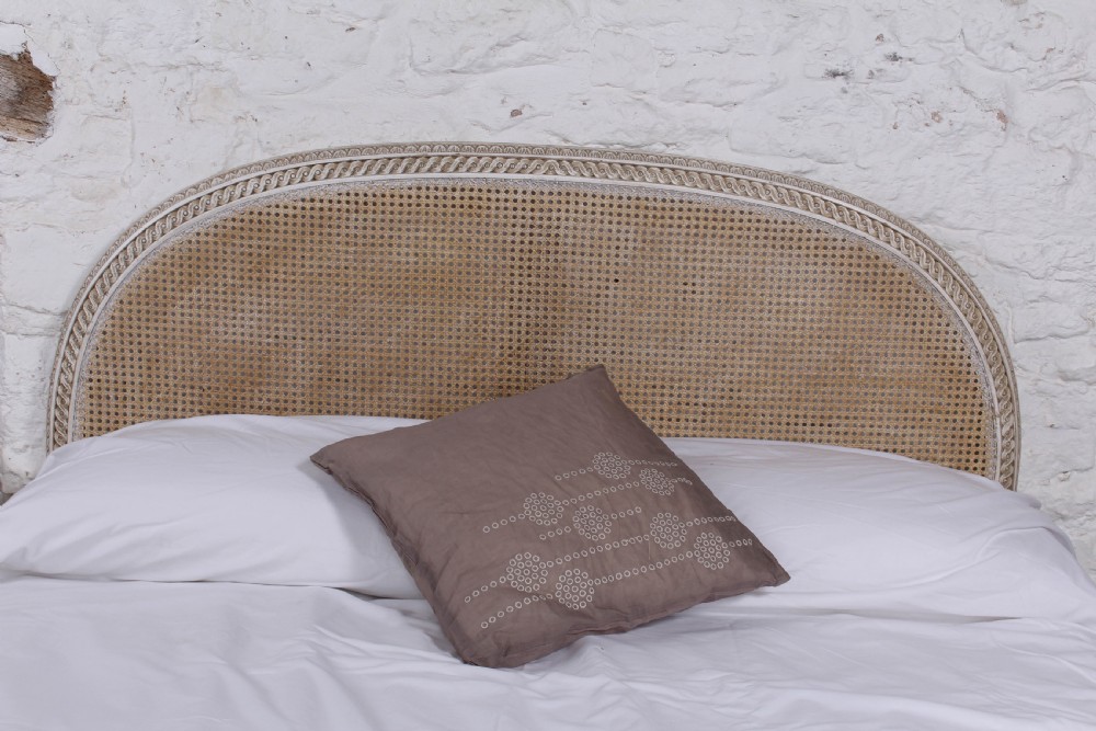 Lovely carved frame caned king size bed View IV