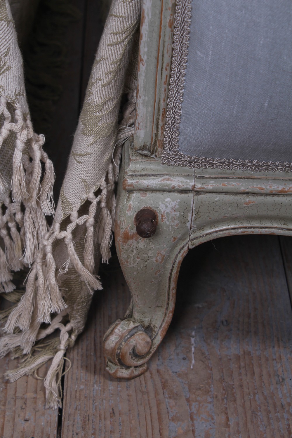Nice pair of painted upholstered Louis XV style single beds View VII