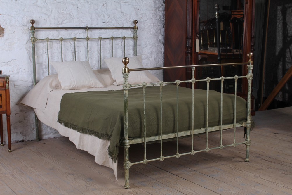 Classic Victorian brass and iron double bed