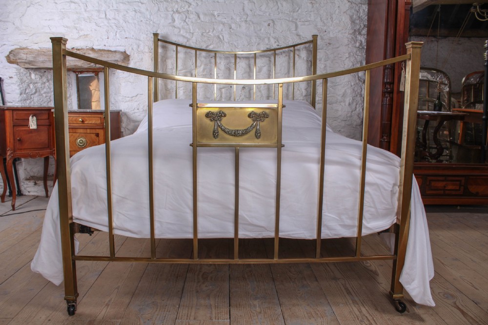 Attractive Edwardian all brass double bed View VII