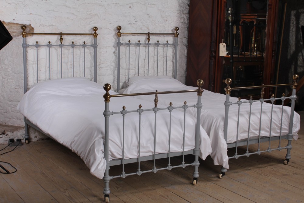 Gorgeous pair of French classic brass and iron singles View II