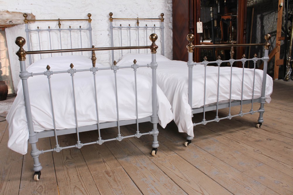 Gorgeous pair of French classic brass and iron singles View IV