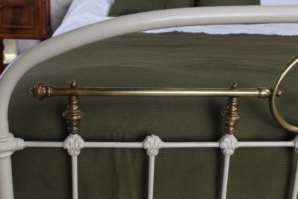 Most attractive French iron and brass king size bed View III