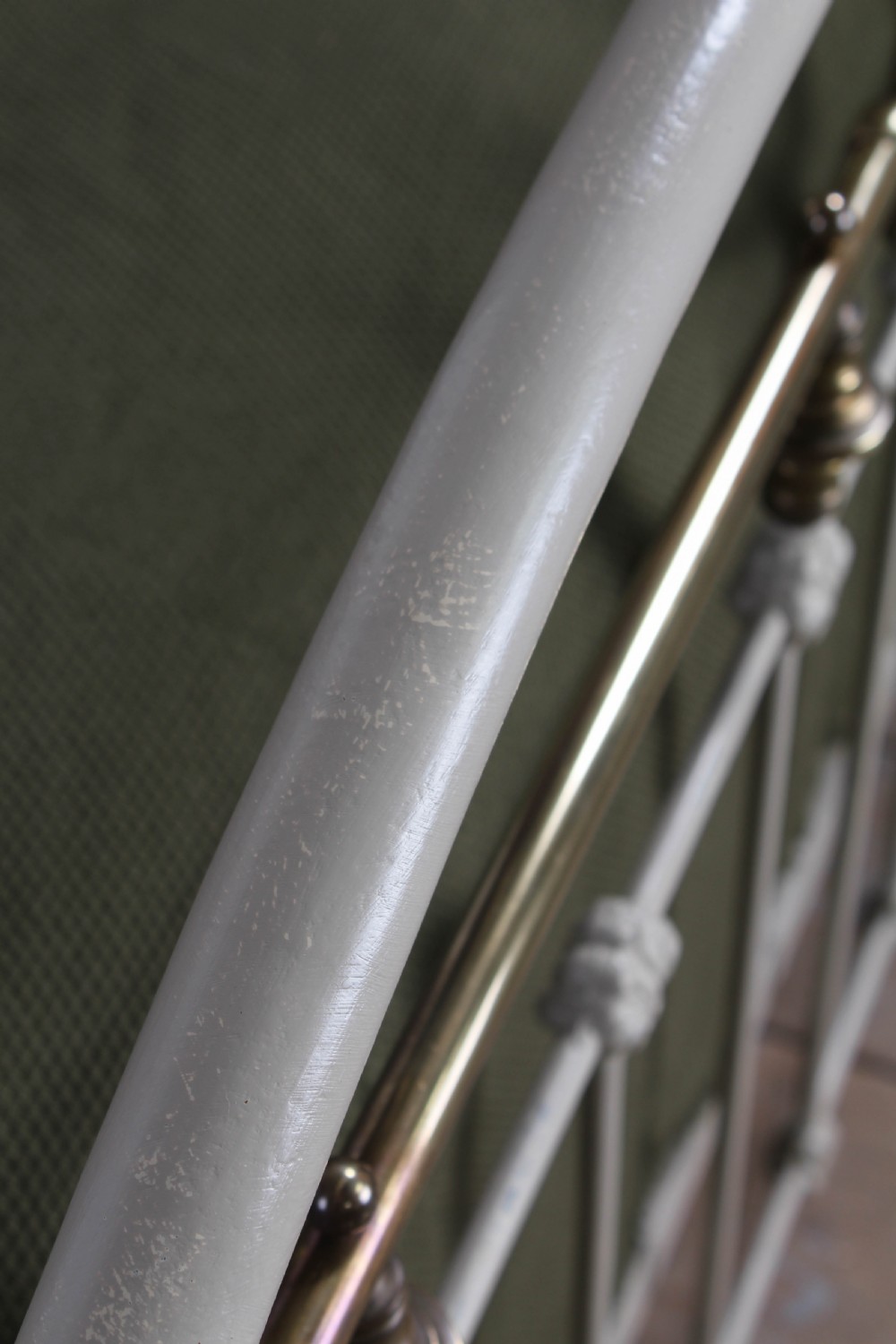 Most attractive French iron and brass king size bed View IV