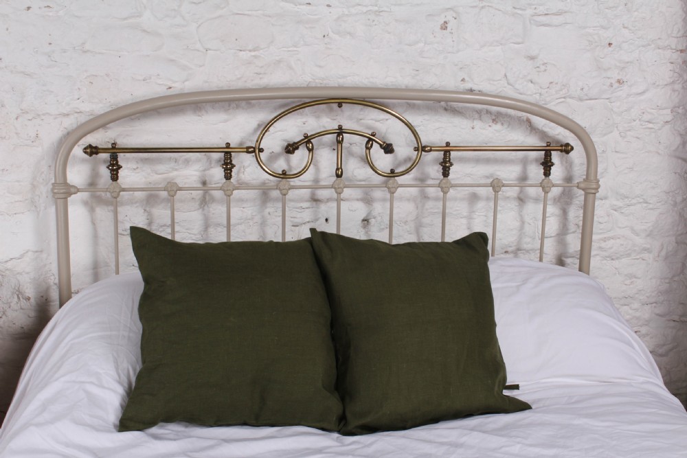 Most attractive French iron and brass king size bed View VI