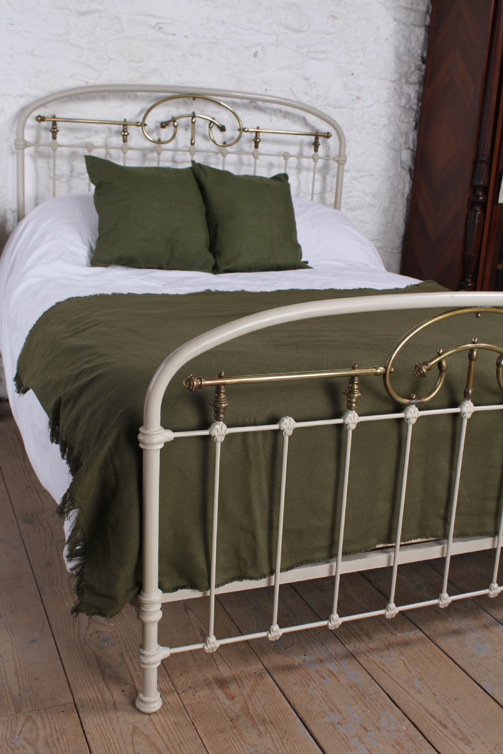 Most attractive French iron and brass king size bed View VIII