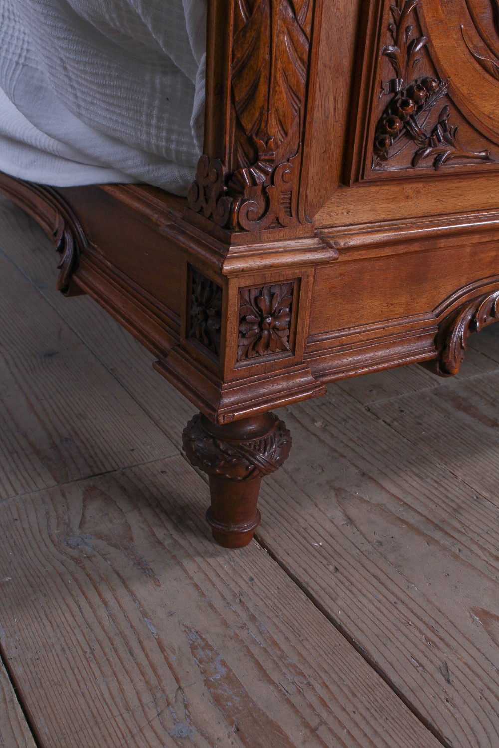 The most beautiful French carved solid walnut bedroom suite with king size bed View V