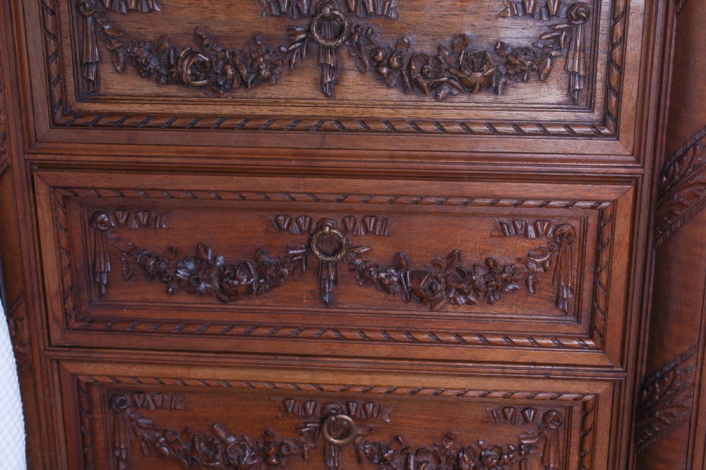 The most beautiful French carved solid walnut bedroom suite with king size bed View XI