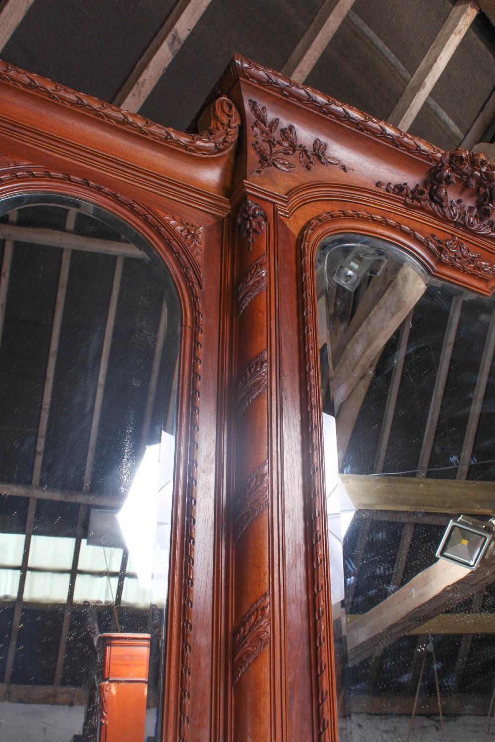 The most beautiful French carved solid walnut bedroom suite with king size bed View XIII