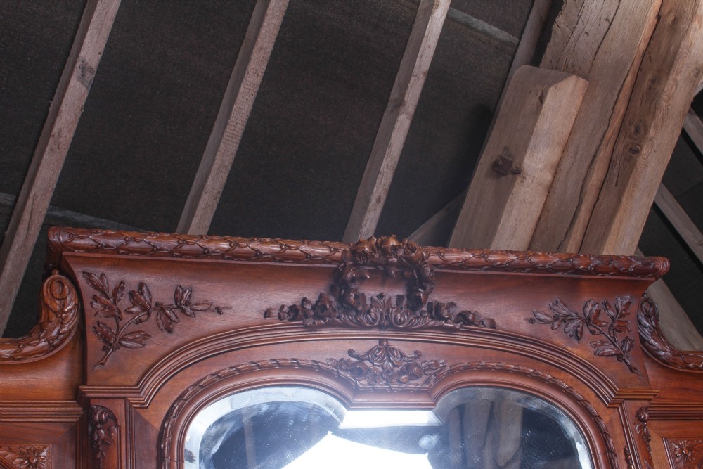 The most beautiful French carved solid walnut bedroom suite with king size bed View XIV