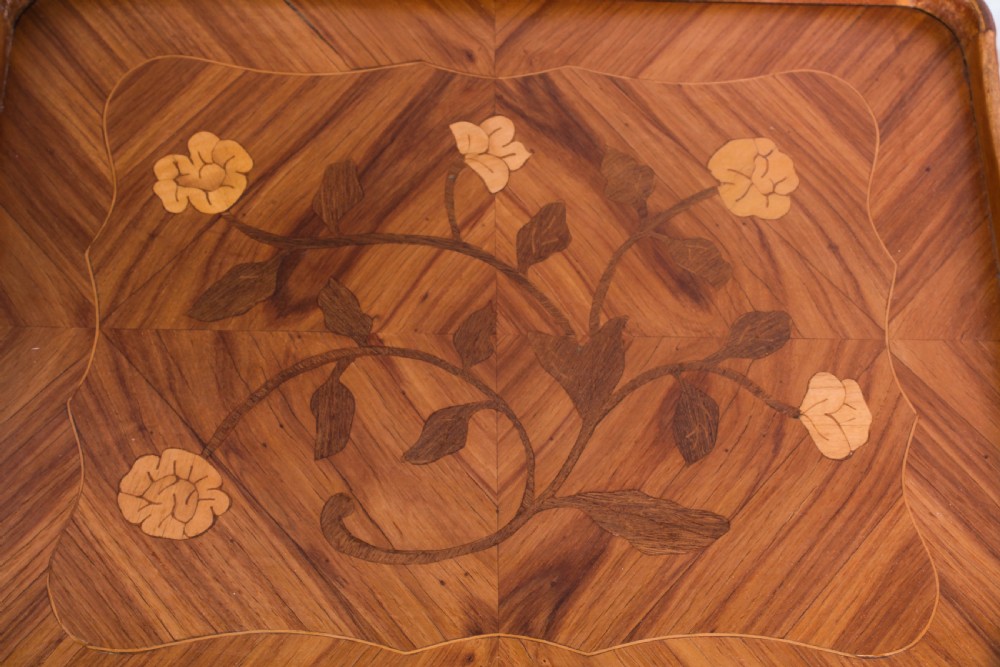 Very pretty pair of French walnut marquetry bedsides View IV