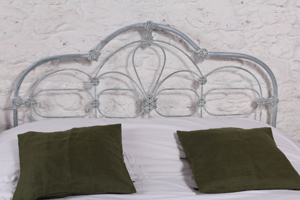 Early Victorian all iron 5ft king size bedstead View II