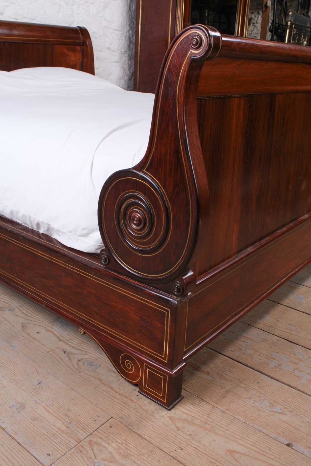 Beautiful mahogany king size Lit Bateau bed View II