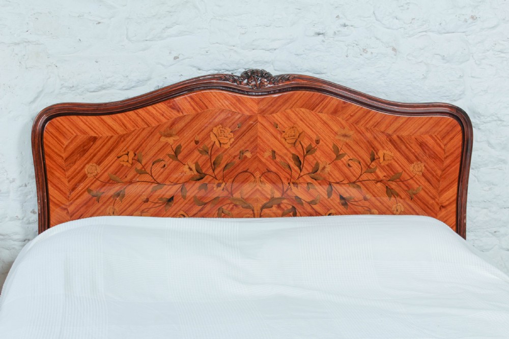 Very individual marquetry detail Italian king size bed View II