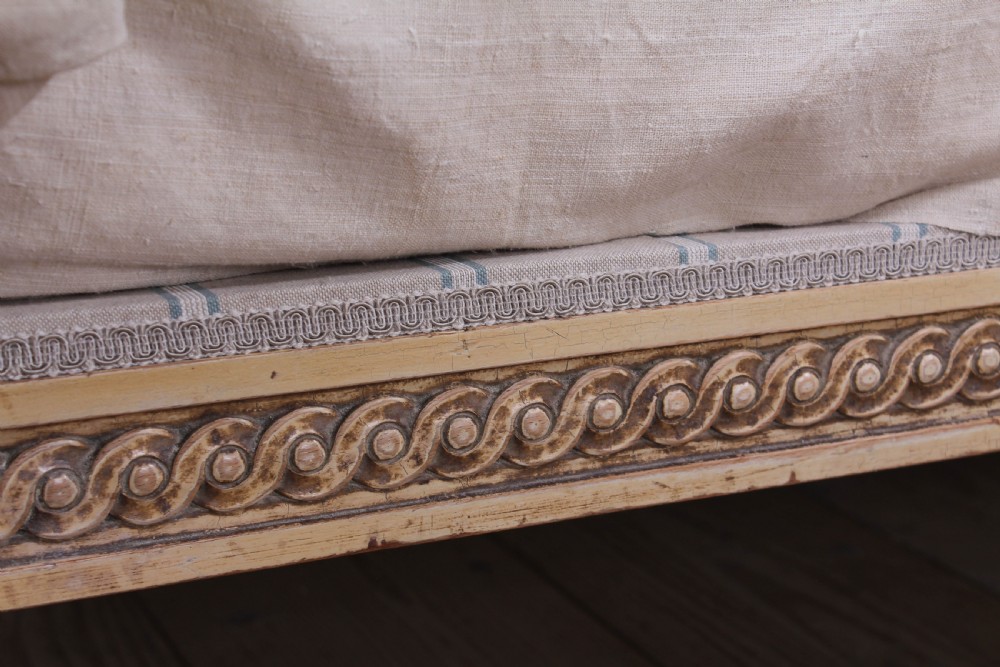 Lovely newly upholstered painted French day bed View VII