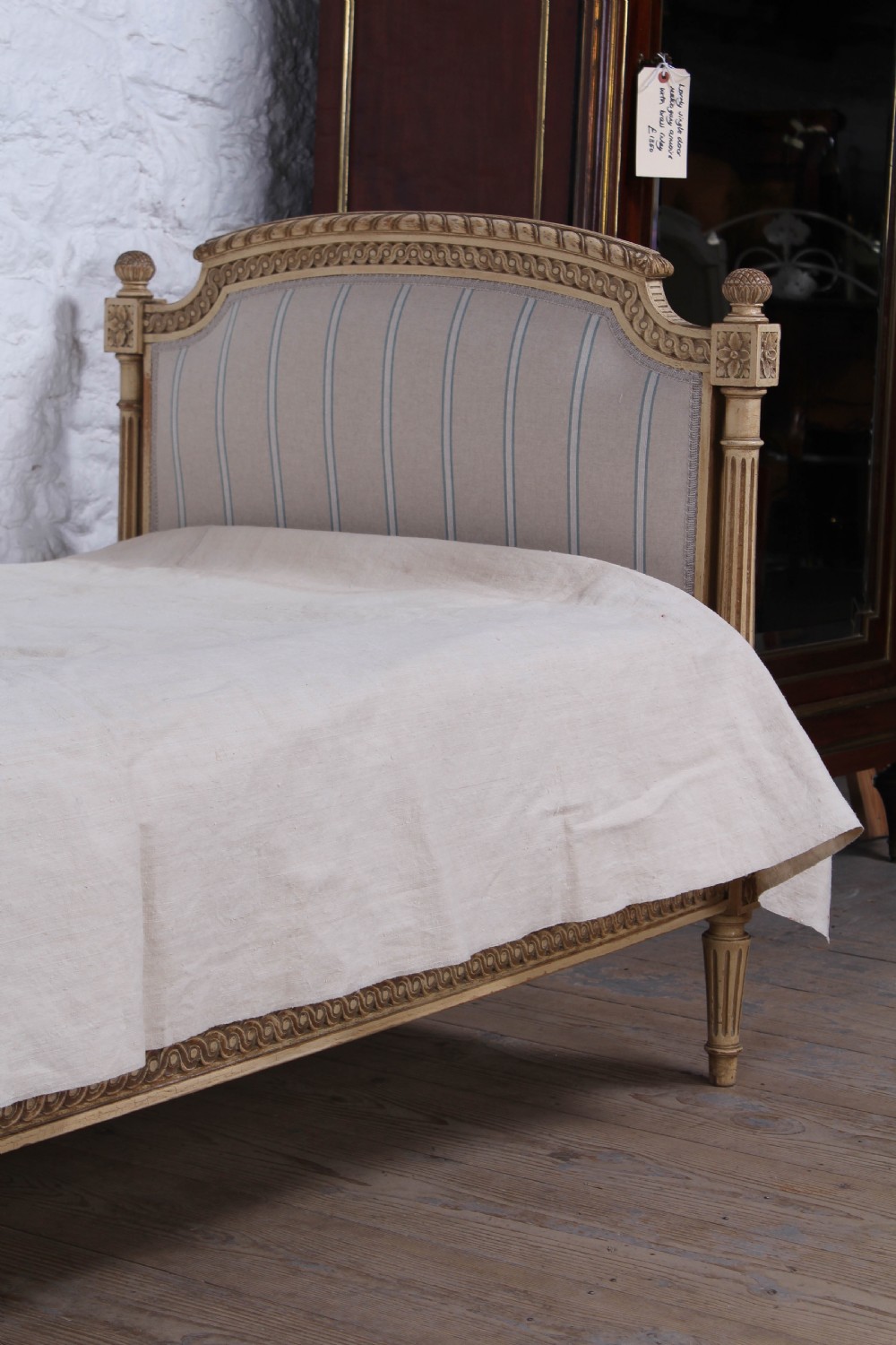 Lovely newly upholstered painted French day bed View VIII