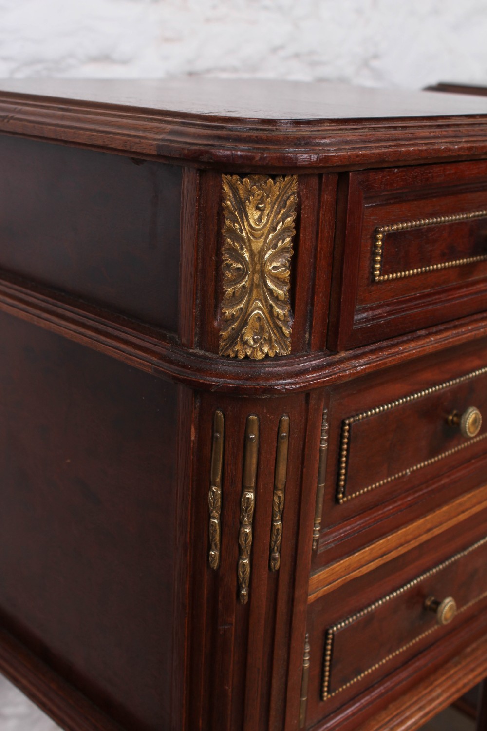 Handsome pair of French mahogany bedsides View V