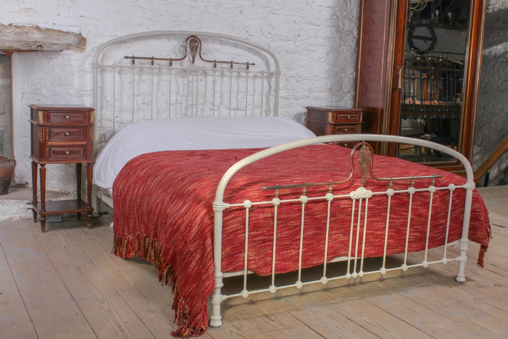Attractive French iron and bras king size bedstead