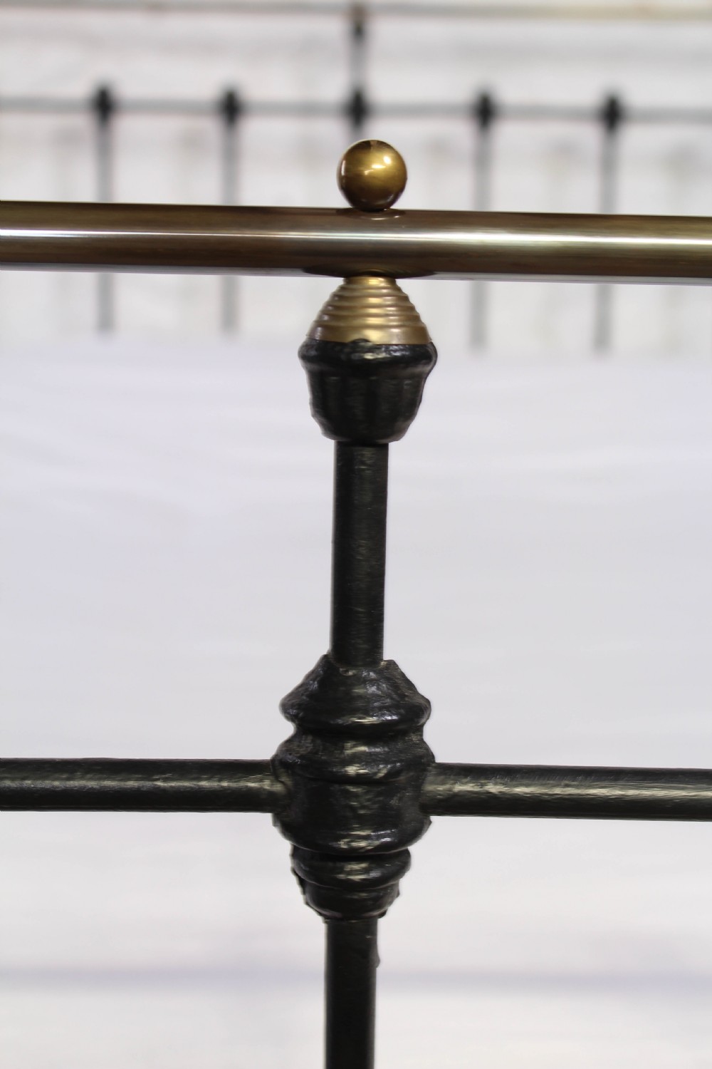 Classic Victorian double brass and iron bedstead View III