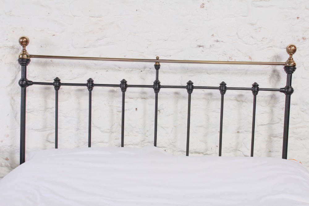 Classic Victorian double brass and iron bedstead View V