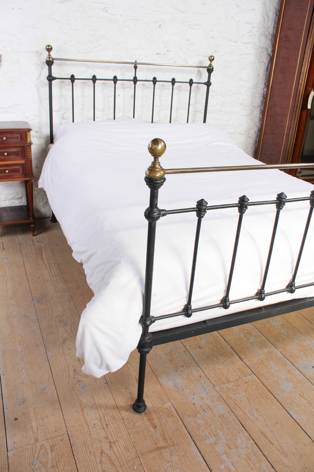 Classic Victorian double brass and iron bedstead View VI