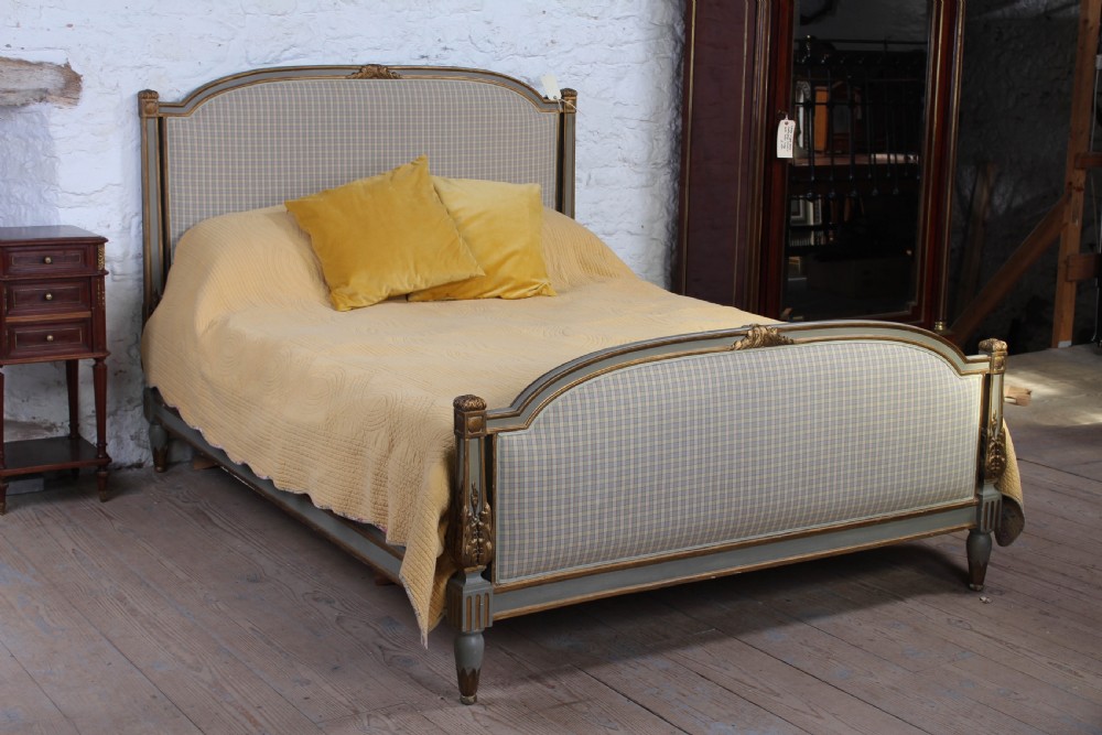 Lovely gilded French upholstered king size bed