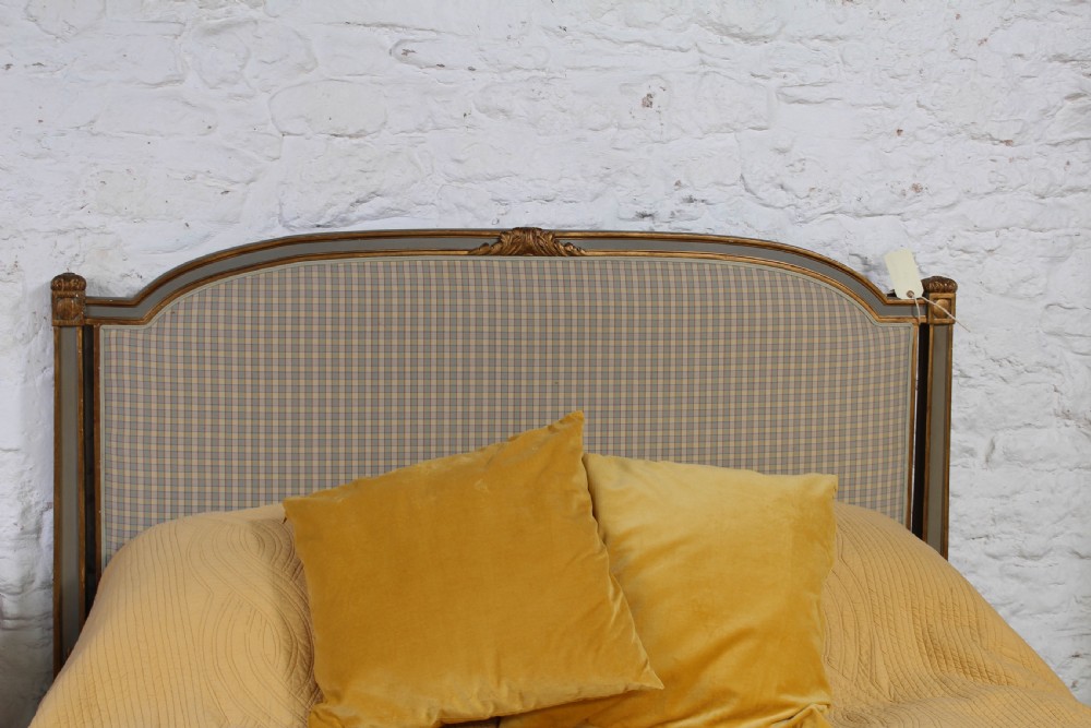 Lovely gilded French upholstered king size bed View V
