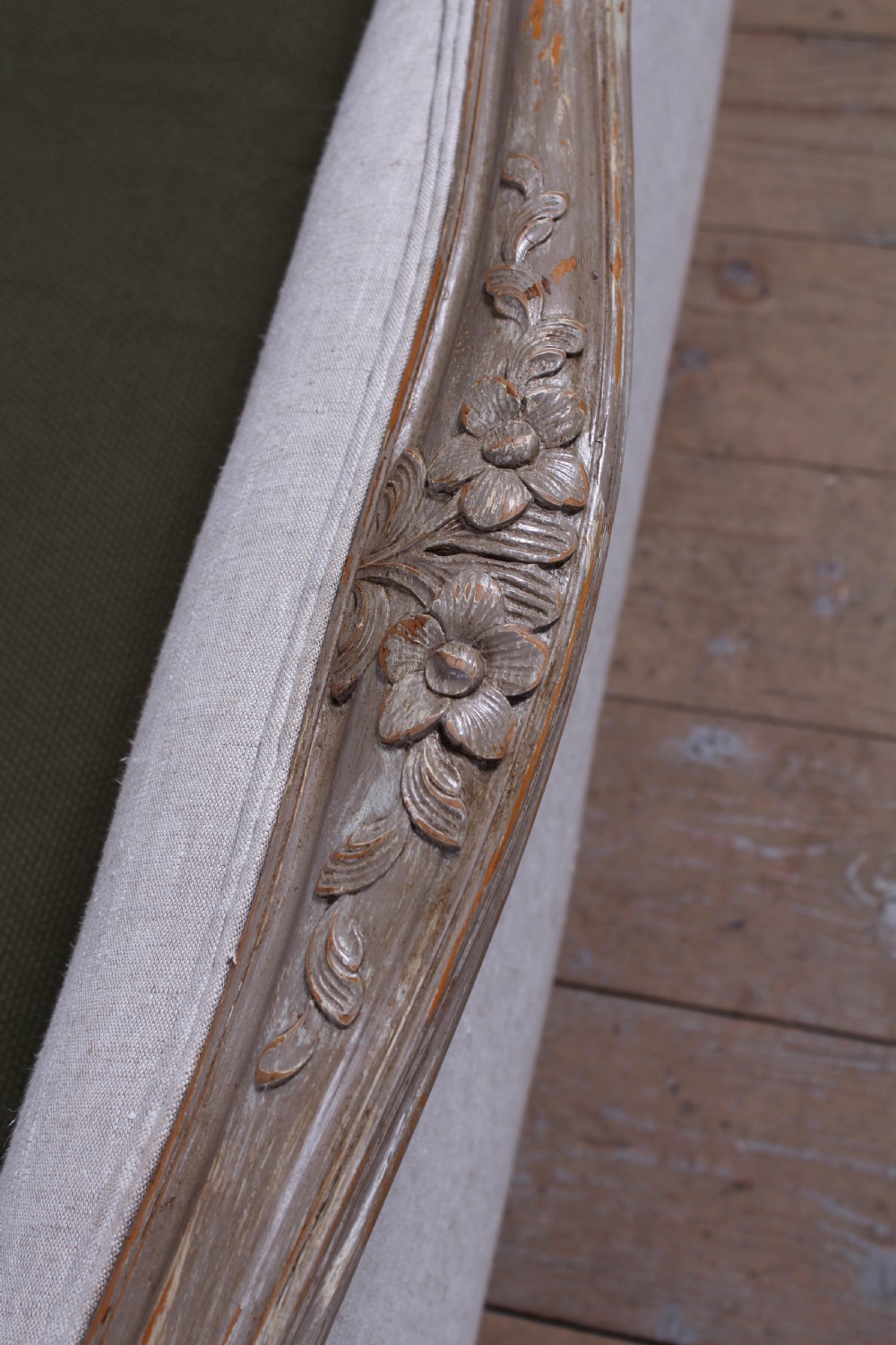 Newly upholstered king size French Lit Bateau style bed View VII