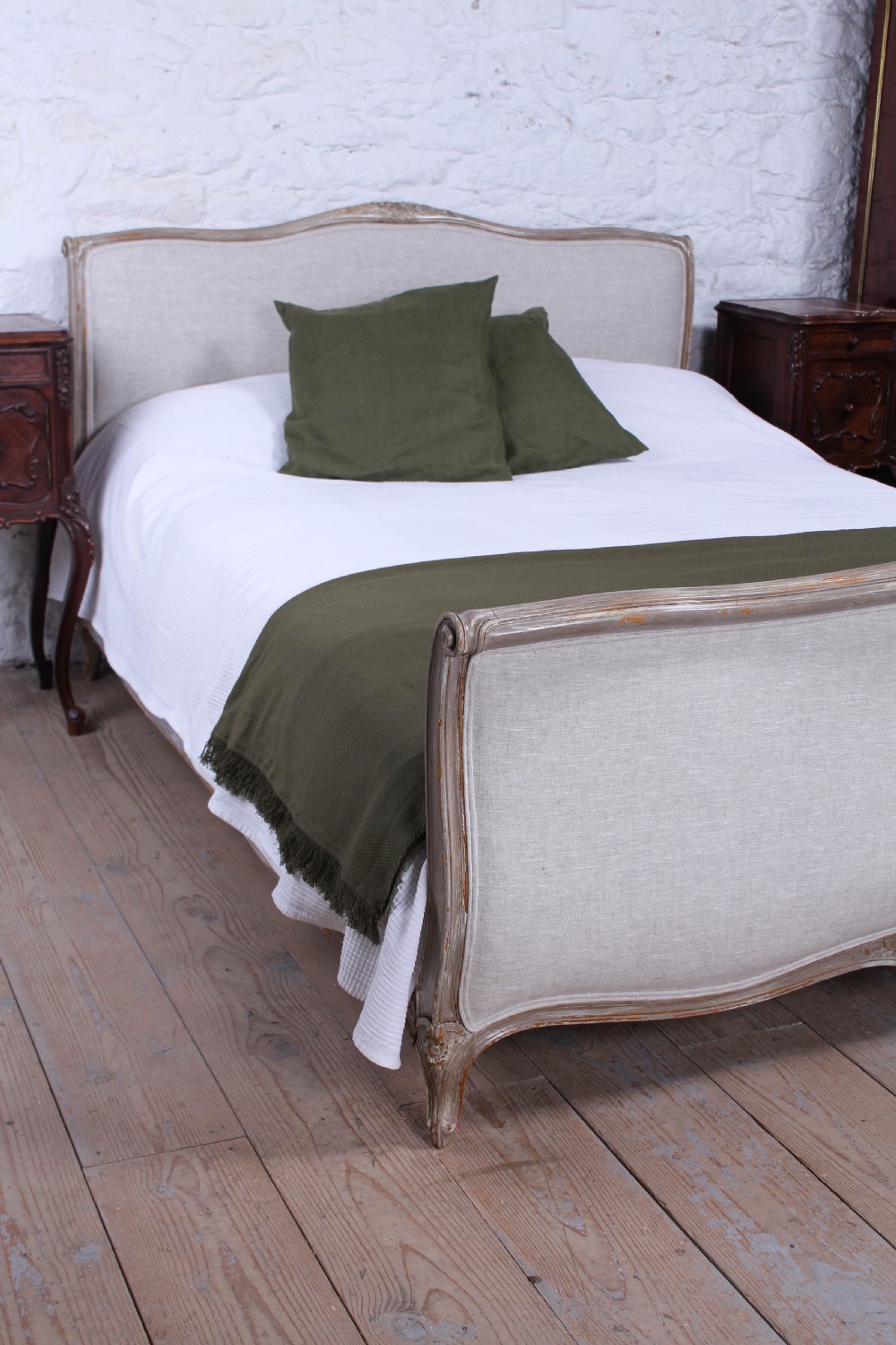 Newly upholstered king size French Lit Bateau style bed View VIII