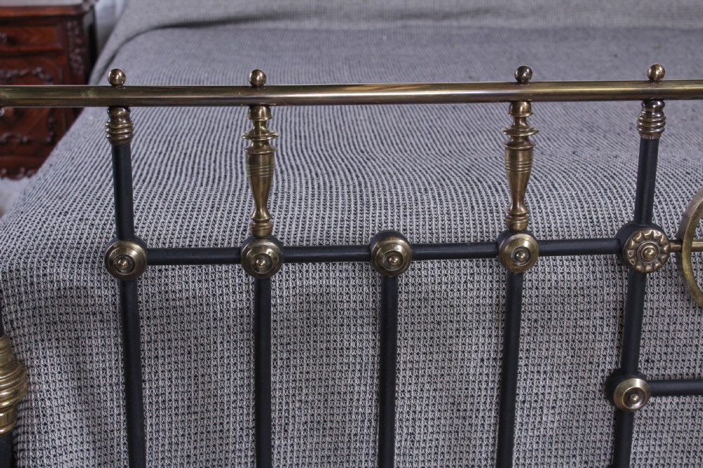Magnificent king size Victorian black and brass bed View VII