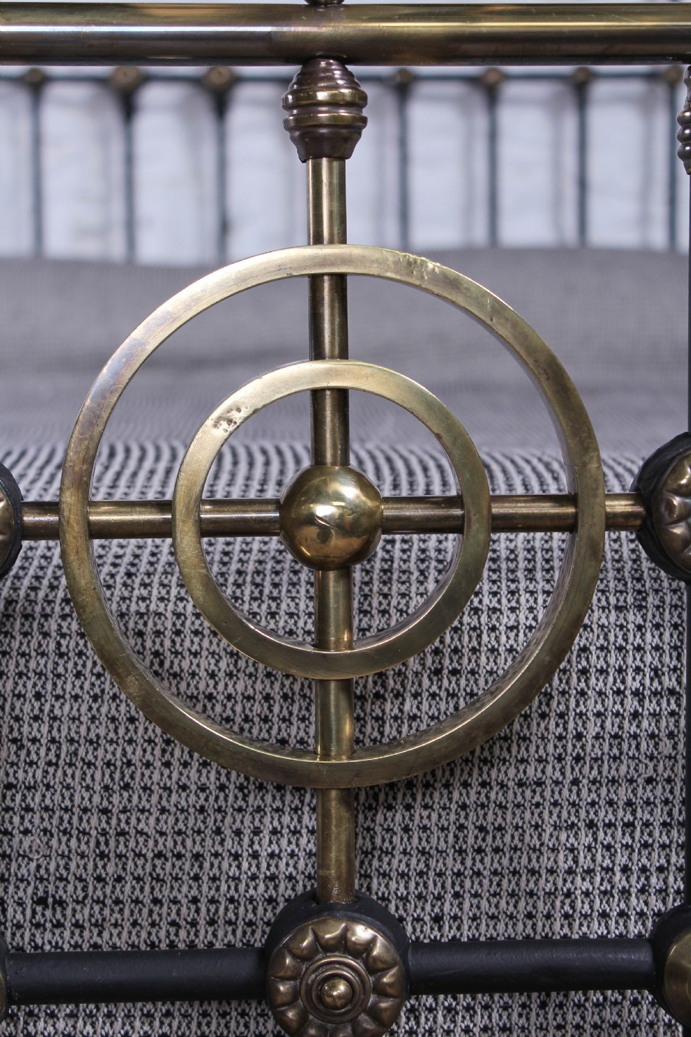 Magnificent king size Victorian black and brass bed View XI
