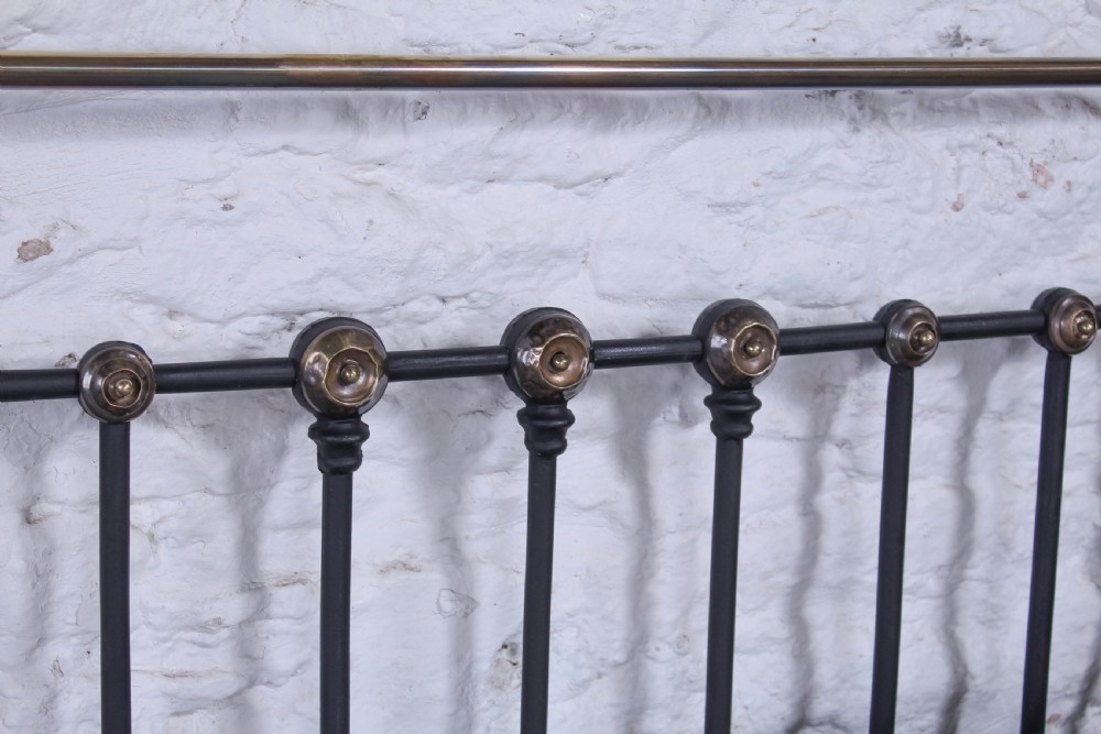 Magnificent king size Victorian black and brass bed View XII