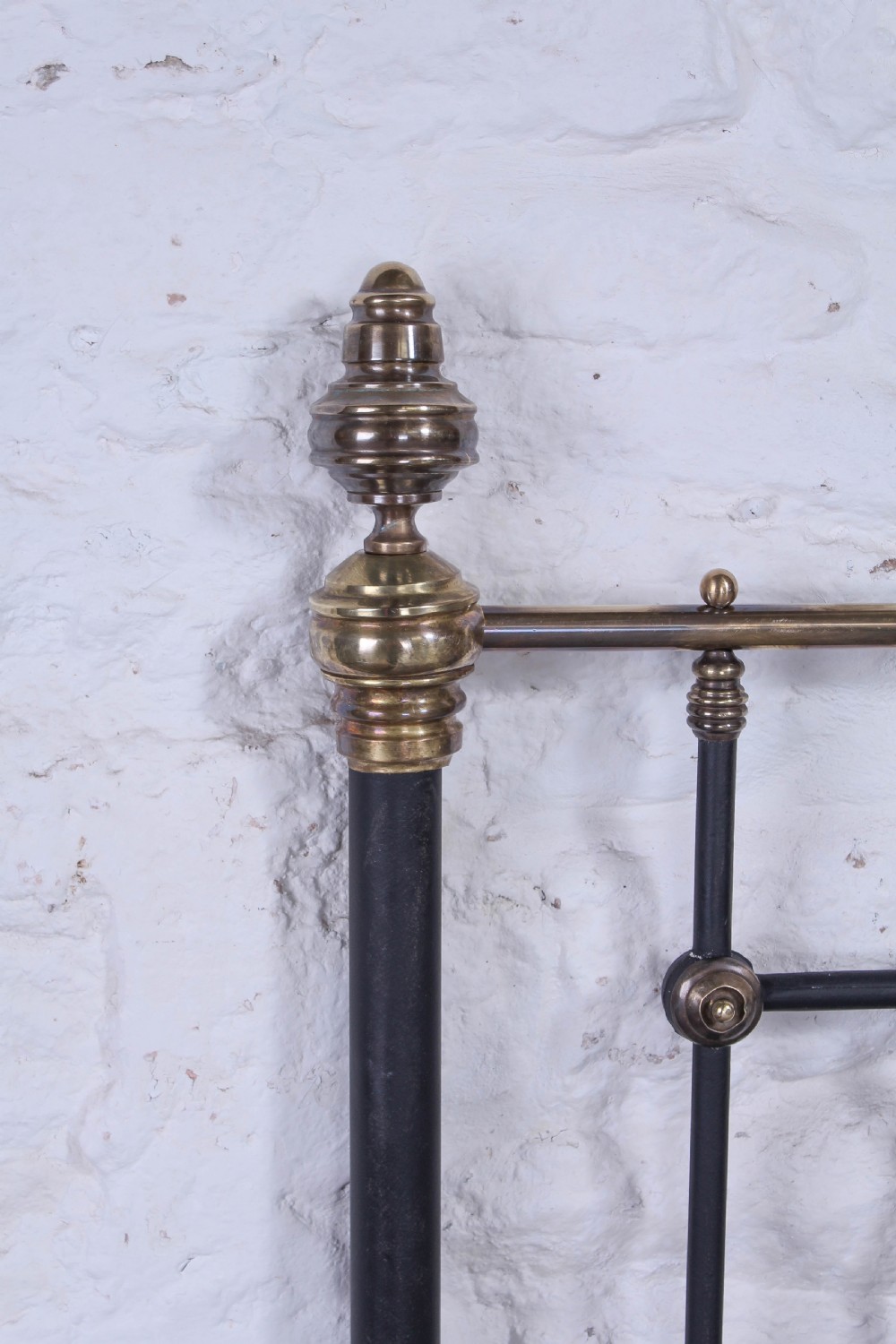 Magnificent king size Victorian black and brass bed View XIII