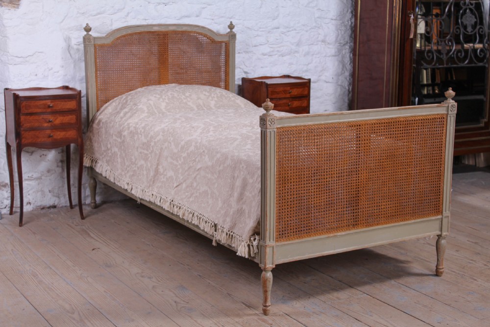 Very nice French single caned bed