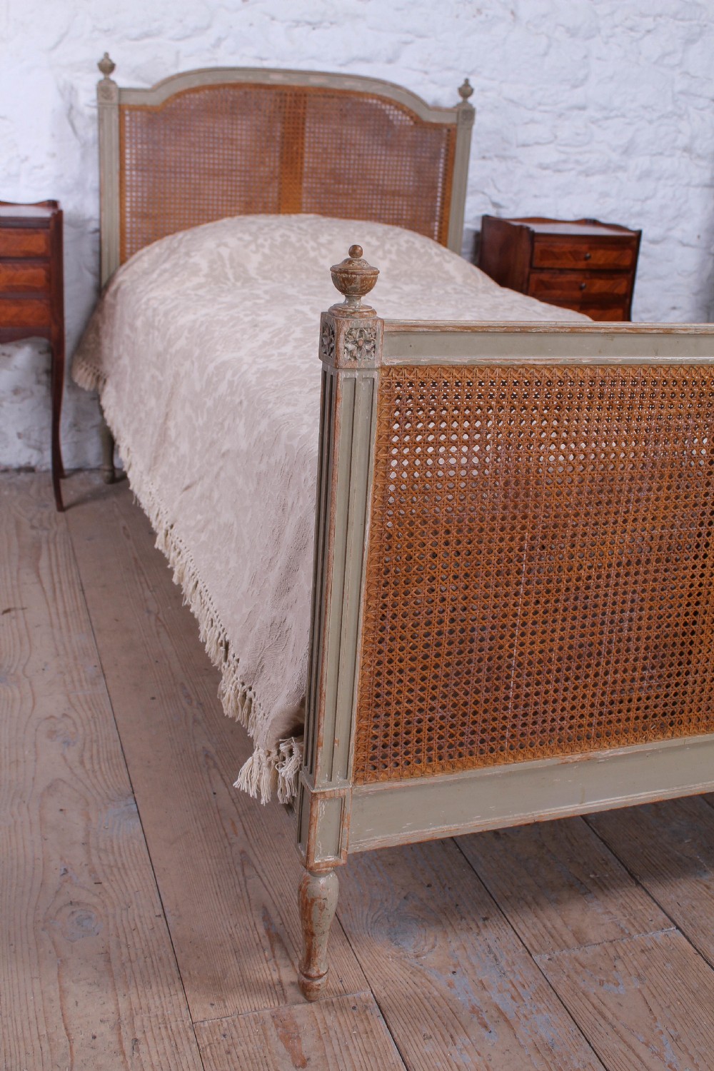 Very nice French single caned bed View IV